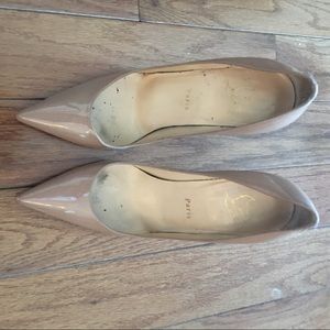 Louboutin Tan Patent Pumps